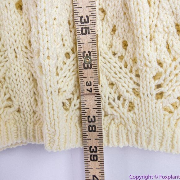 NEW Free People Elton Cream Crochet Knit Long Sleeve Mini‎ Dress, L - Picture 10 of 16